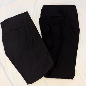 2 pair Calvin Klein men's dress pants, 34x32, black, black & gray patterned